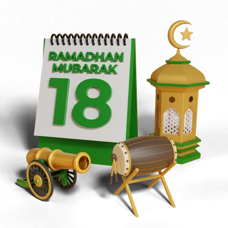 Dia 18 Ramadã  3D Icon