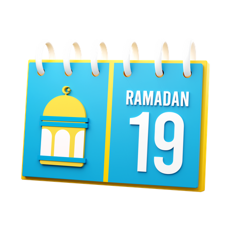 Día 19 calendario de ramadán  3D Icon