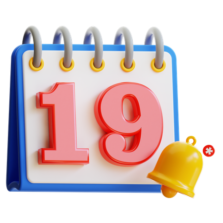 Día 19 del calendario  3D Icon