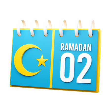 Día 2 calendario de ramadán  3D Icon