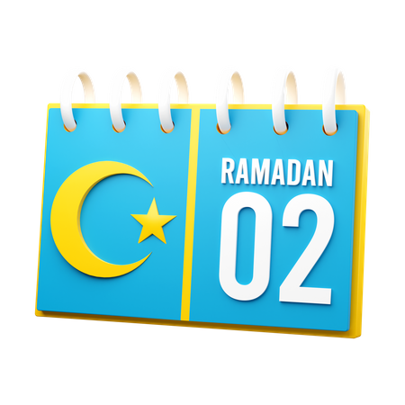 Día 2 calendario de ramadán  3D Illustration