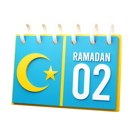 Día 2 calendario de ramadán  3D Illustration