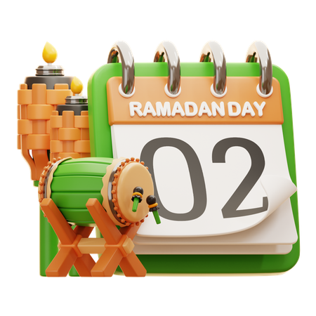 Dia 2 Ramadã  3D Icon