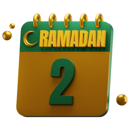 Dia 2 Ramadã  3D Icon