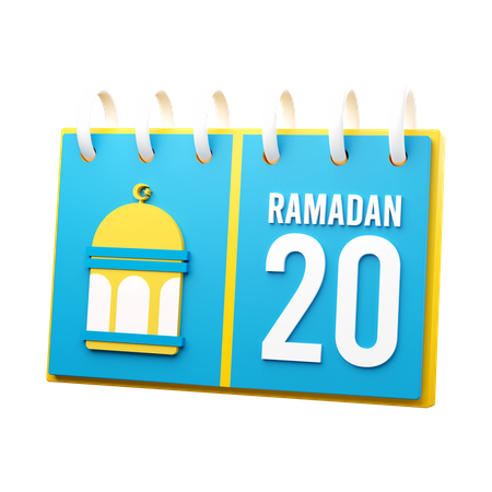 Día 20 calendario de ramadán  3D Icon