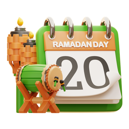 Dia 20 Ramadã  3D Icon