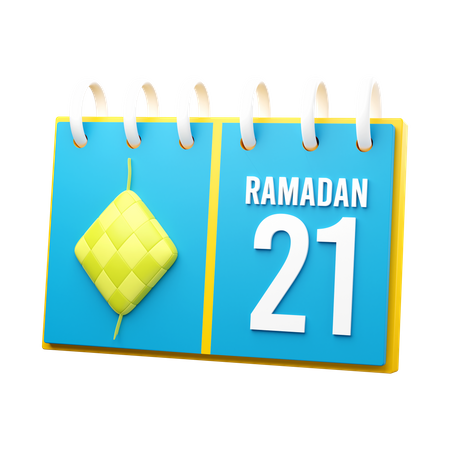 Día 21 calendario de ramadán  3D Icon