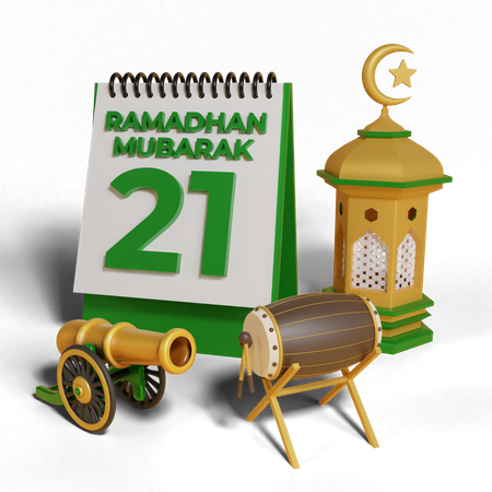 Dia 21 Ramadã  3D Icon