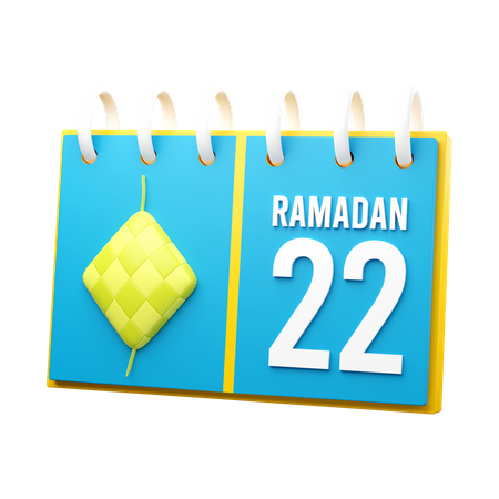 Día 22 calendario de ramadán  3D Icon