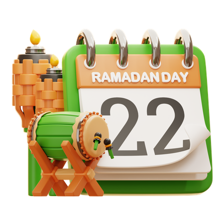 Dia 22 Ramadã  3D Icon