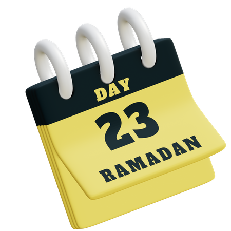 Dia 23 calendário do Ramadã  3D Illustration