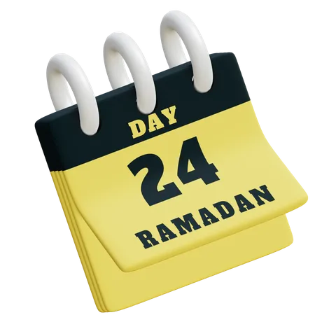 Dia 24 calendário do Ramadã  3D Illustration