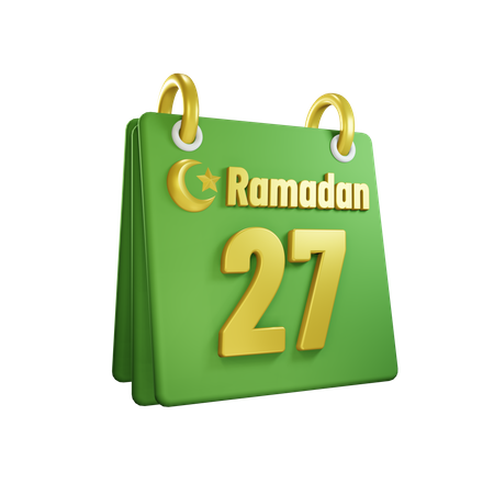 Dia 27 calendário do Ramadã  3D Illustration