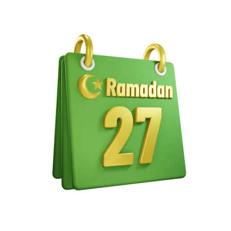 Renderizacao De Icone 3 D Do Calendario Islamico Do Dia Do Ramada 3D Illustration