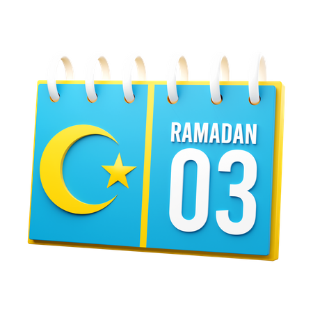 Día 3 calendario de ramadán  3D Icon