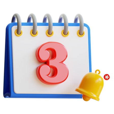Día 3 del calendario  3D Icon