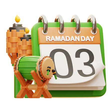 Dia 3 Ramadã  3D Icon