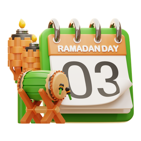 Día 3 ramadán  3D Icon