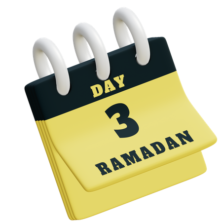 Dia 3 calendário do Ramadã  3D Illustration
