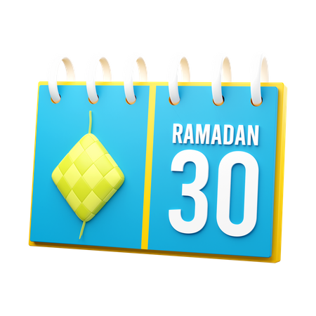 Día 30 calendario de ramadán  3D Icon