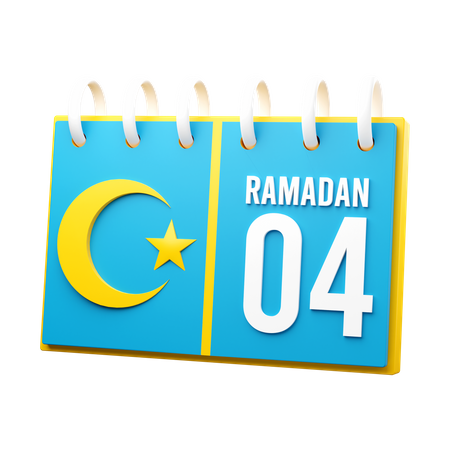 Día 4 calendario de ramadán  3D Icon