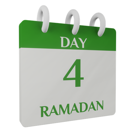 Dia 4 Ramadã  3D Illustration