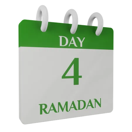 Dia 4 Ramadã  3D Illustration