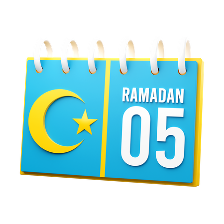 Día 5 calendario de ramadán  3D Icon