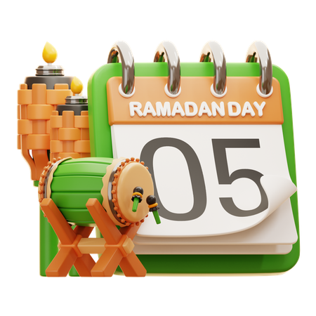 Dia 5 Ramadã  3D Icon