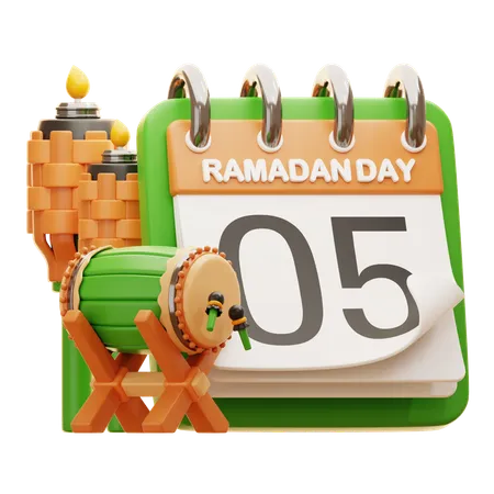 Dia 5 Ramadã  3D Icon