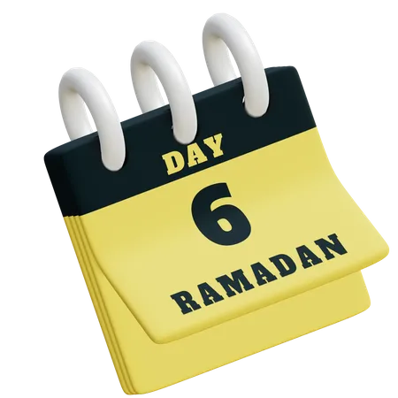 Día 6 calendario de ramadán  3D Illustration