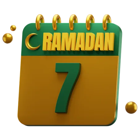 Dia 7 Ramadã  3D Icon