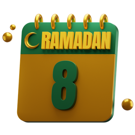 Dia 8 Ramadã  3D Icon