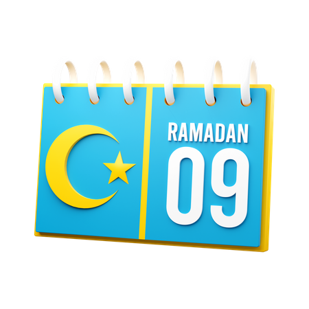 Día 9 calendario de ramadán  3D Icon