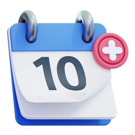 Dia 10 do calendário  3D Icon