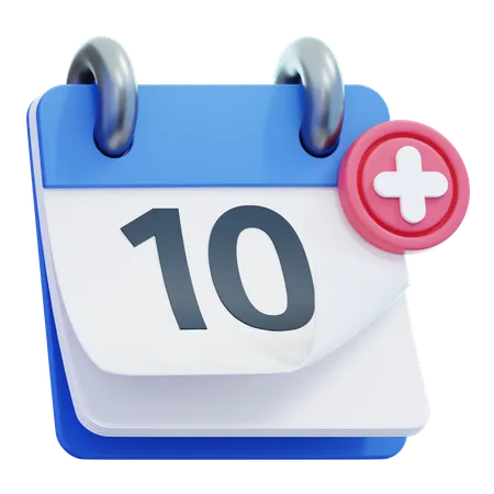 Dia 10 do calendário  3D Icon