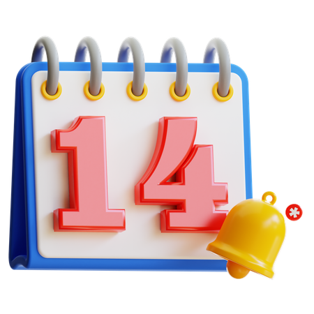 Día 14 del calendario  3D Icon