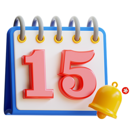 Día 15 del calendario  3D Icon