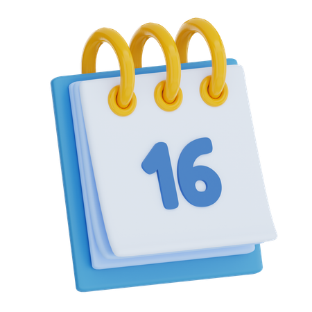 Dia do calendário 16  3D Icon