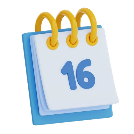 Dia do calendário 16  3D Icon