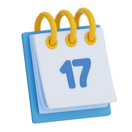 Dia do calendário 17  3D Icon