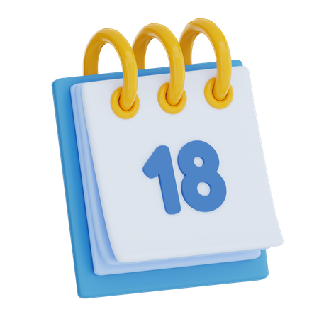 Dia do calendário 18  3D Icon