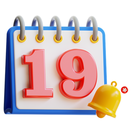 Día 19 del calendario  3D Icon