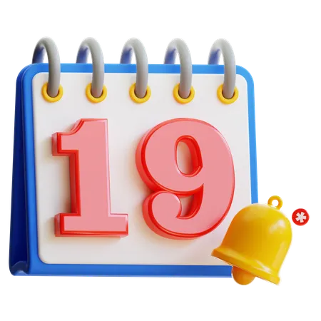 Día 19 del calendario  3D Icon