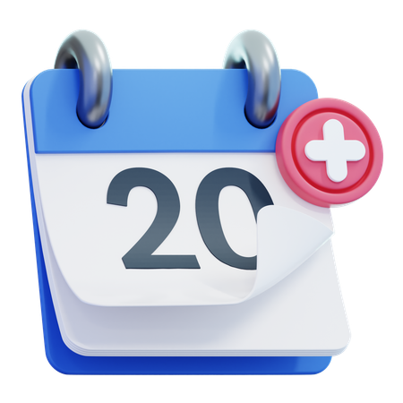 Dia do calendário 20  3D Icon