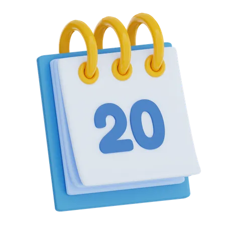 Dia do calendário 20  3D Icon