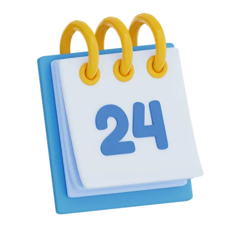 Dia do calendário 24  3D Icon