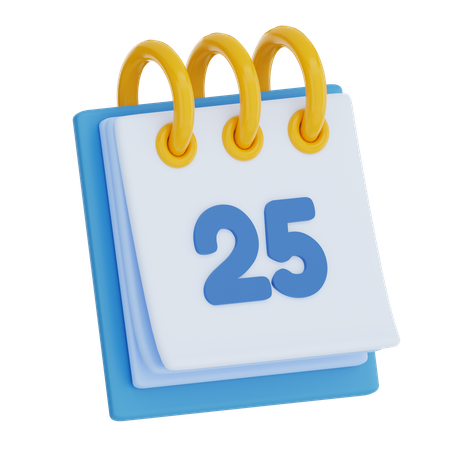 Dia do calendário 25  3D Icon