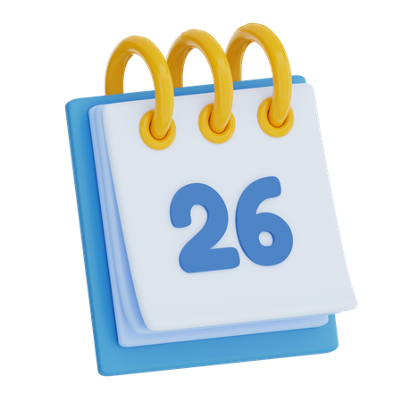 Dia do calendário 26  3D Icon