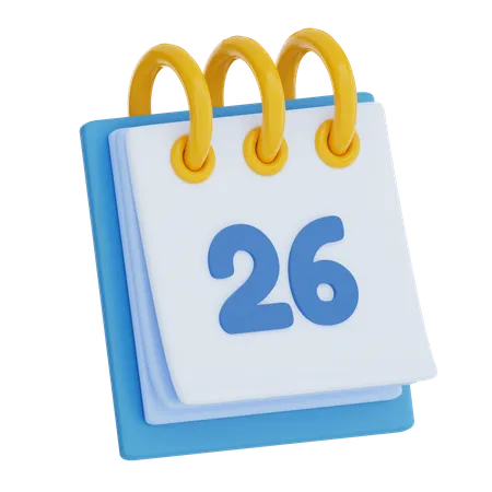 Dia do calendário 26  3D Icon